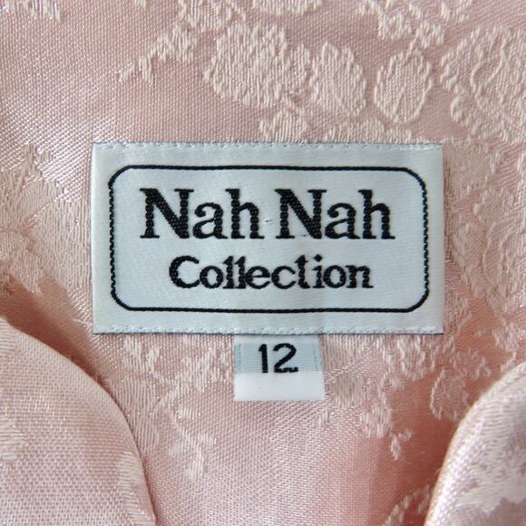 Nah Nah Collection 80s Vintage Pink Sparkly Satin Jacket Large Glam Balletcore - Picture 4 of 6